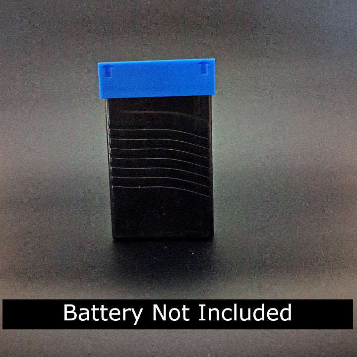 Stuckey pdr light battery with a cover on it viewed from the front